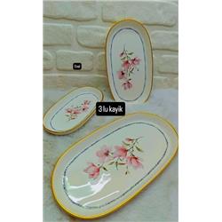 Hülger Ç9951 Lavia Seramik Oval Kayık Tabak 3lü