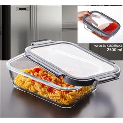 Gönül G3366 Cam Kapaklı Isıya Dayanıklı Cam Saklama Kabı 2500ml