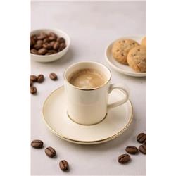 Bambum B6675 Dante Yaldızlı Porselen 6 Kişilik Kahve Fincan Takımı