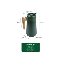 Bambum B6634 North Bambu Saplı Çelik Termos 2 Lt Yeşil