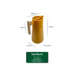 Bambum B6635 North Bambu Saplı Çelik Termos 2 Lt Turuncu