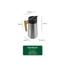 Bambum B6633 North Bambu Saplı Çelik Termos 2 Lt Inox
