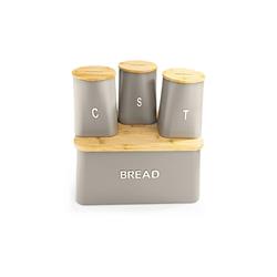 Bambum B6157 Tortino Baharatlıklı Bambu Kapaklı Ekmek Saklama Kabı Seti