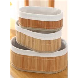 Cemre MTR-2403556 Bambu Oval Organizer Sepet 3lü