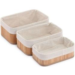Cemre MTR-2403554 Bambu Dikdörtgen Organizer Sepet 3lü