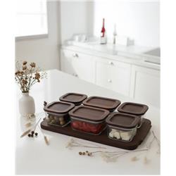 Bambum B6681 Nero-Enzo Tepsili Cam Kahvaltılık Kahvaltı Seti 13 Parça