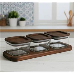 Bambum B6683 Nero-Enzo Tepsili Cam Kahvaltılık Kahvaltı Seti 7 Parça