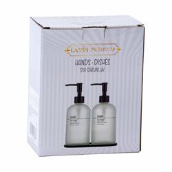 Lavin 47883 Bambu Altlıklı Sıvı Sabunluk Seti Cam 2 Li