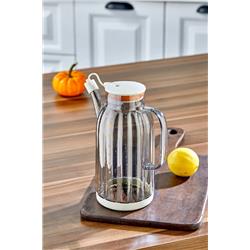 Cooker 3616 Borosilikat Cam Yağlık ve Sirkelik Zeytinyağ Şişesi Sürahi 1,1 Lt