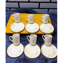 Farika Miray Dekal Porselen 6 Kişilik Kahve Fincan Takımı