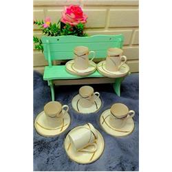 Farika Miray Kurdele Porselen 6 Kişilik Kahve Fincan Takımı