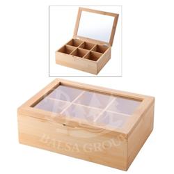 Balsa BMB49 Ahşap 6 Bölmeli Çay Kutusu