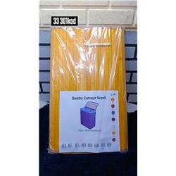 Sever Home PR33301 Bölmeli Bambu Katlanır Çamaşır Sepeti 52x32x63cm