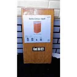 Sever Home PR36821 Bambu Katlanır Çamaşır Sepeti 40x30x60cm