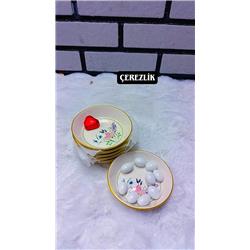 Hülger 0490 Vento Seramik Konik Çerezlik 6lı