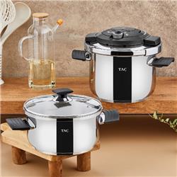 Taç 4630 VitaMaster Indüksiyon Tabanlı Düdüklü Tencere Seti Gri 2'li 4+6 Litre