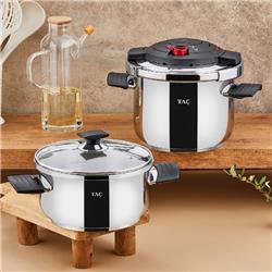 Taç 4632 VitaMaster Indüksiyon Tabanlı Düdüklü Tencere Seti Kırmızı 2'li 4+6 Litre