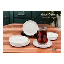 Gönül G4011 Porselen Bardak Altlığı Çay Tabağı 6lı