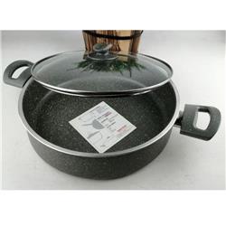 Mehtap Granit Kaplama Basık Tencere 22 cm Gri