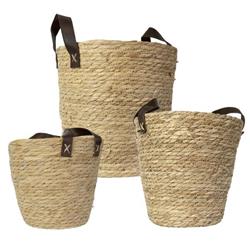 Sever Home LY8765 Dekoratif Hasır Örme Sepet 3lü