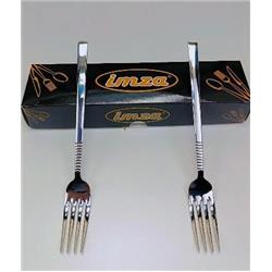 İmza Çubuk Çizgili Yemek Çatal 12li