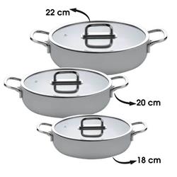 Taç Sera Feel Seramik 6 Parça Sahan Seti Gri 18/20/22 Cm