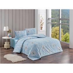 Kristal Ranforce Tek Kişilik Nevresim Takımı İnci Mavi