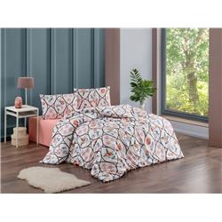 Kristal Ranforce Tek Kişilik Nevresim Takımı Retro Kahve