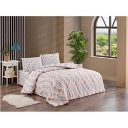 Kristal Ranforce Tek Kişilik Nevresim Takımı Damla Somon