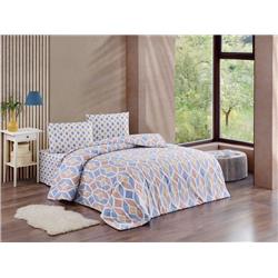 Kristal Ranforce Tek Kişilik Nevresim Takımı Damla Mavi