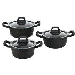 Lavonni PRM-301 Döküm 6 Parça Tencere Seti Siyah