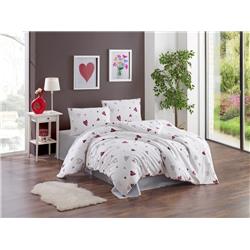 Kristal Ranforce Çift Kişilik Nevresim Takımı Duygu Bordo