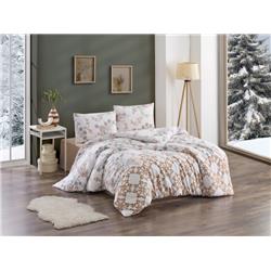 Kristal Ranforce Çift Kişilik Nevresim Takımı Motif Kahve