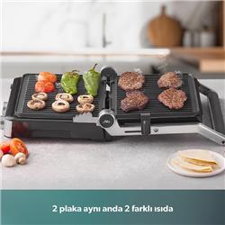 Homend Grilliant 1340H Inox Gövdeli Çıkarılabilir Döküm Plakalı Tost ve Izgara Makinesi