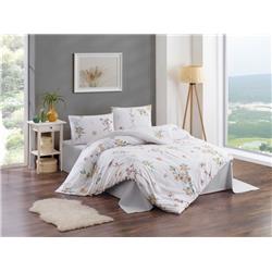 Kristal Ranforce Tek Kişilik Nevresim Takımı Açelya Bej