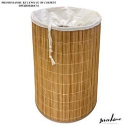 Sever Home PR35105 Bambu Katlanır Çamaşır Sepeti 35x50cm