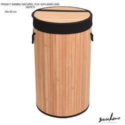 Sever Home PR33917 Bambu Katlanır Çamaşır Sepeti 35x60cm