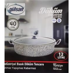 Gülsan Endüstriyel Granit Döküm Basık Tencere 40 cm
