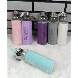 Cambu MTR2155 Peluş Kılıflı Cam Şeffaf Matara Su Şişesi 750 ml