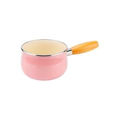 Bambum B7683 Lumino Ahşap Saplı Emaye Tava Pembe 14 cm