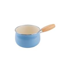 Bambum B7686 Lumino Ahşap Saplı Emaye Tava Mavi 14 cm