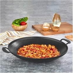 Polochef IDK-134 İron Döküm Granit Sac Kavurma ve Gözleme Tavası 34 cm