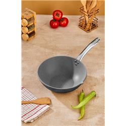 Polochef IDV-128 Metal Kulplu İron Döküm Granit Wok Tava 28 cm