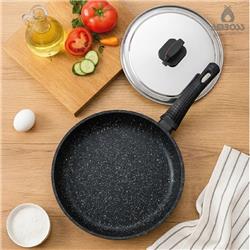 Amboss Vento Döküm Granit Kapaklı Balık Tavası 34 cm