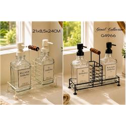 Gönül G4966 Stantlı Cam Sıvı Sabunluk 2li