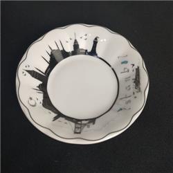 İpek CT10 Porselen Desenli Çay Tabağı 12li -Renkli-