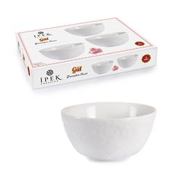İpek ROS-10 Porselen Dantel Desenli Porselen Kase 10 cm 6lı