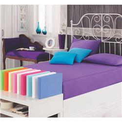 Fushia Fitted Çift Kişilik Lastikli Çarşaf -Renkli-