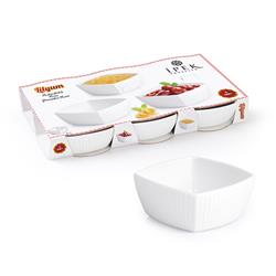 İpek SHB-11 Lilyum Porselen Kare Bal Reçellik Kase 6,5 cm
