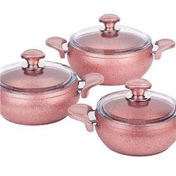 Özkent K-521 Güveç Granit 6 Parça Tencere Seti Rosegold